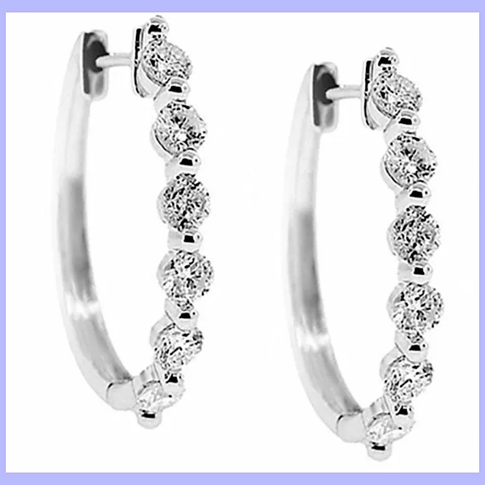 New! 925 Silver Hoop CZ Dangle Earrings!